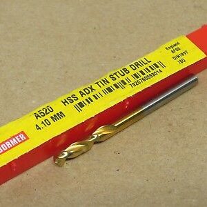 Dormer A520 4.10mm HSS ADX Tin Coated Stub Drill