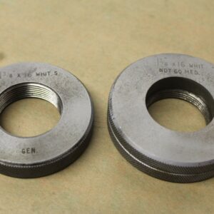 Matrix 1 3/8" x 16 Tpi Whitworth Form GO & NO GO Screw Thread Ring Gauges ME922