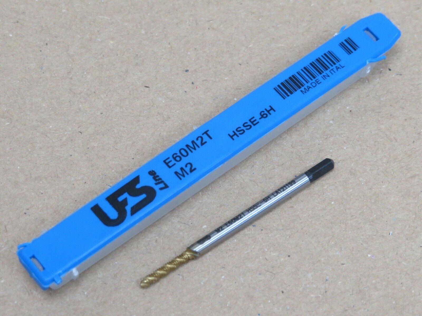 UFS L Line E60M2T M2 x 0.4 Metric Coarse Spiral Flute Machine Tap HSS Tin Coated