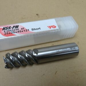 YG 25mm 4 Flute 60° Quick Helix HSS-PM Centre Cutting End Mill 25x25x45x121