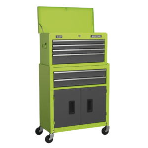 American PRO® Topchest & Rollcab Combination 6 Drawer - Green/Grey