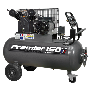 Premier 150L Belt Drive Air Compressor with Front Control Panel 3hp