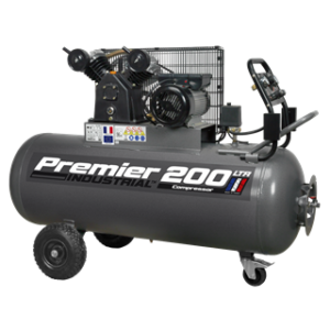 Premier 200L Belt Drive Air Compressor with Front Control Panel 3hp