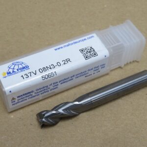 M A FORD 8mm Dia 3FL 0.2R Solid Carbide End Mill For Aluminium MC1416